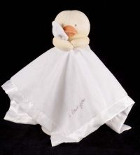Carters One Size Duck "I Love You" Plush Lovey Rattle Security Blanket